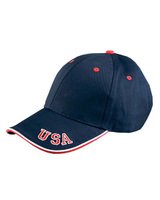 Adams 6-Panel Mid-Profile Cap with USA Embroidery