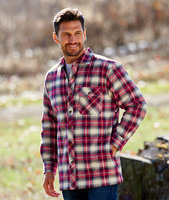 Men's Flannel Shirt Jacket with Quilt Lining