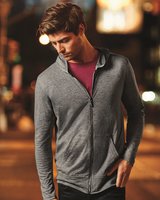 Triblend Full-Zip Hooded Long Sleeve T-Shirt