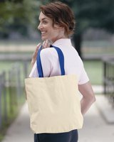 Natural Tote with Contrast-Color Handles