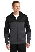 Sport Tek Tech Fleece Colorblock Full Zip Hooded Jacket