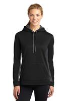 Sport Tek Ladies Sport Wick ® Fleece Colorblock Hooded Pullover