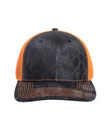 Structured Camo Trucker With Solid Mesh Back Hat