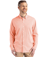 Cutter & Buck Skyline Epic Confidence Recycled Gingham Mens Long Sleeve Dress Shirt