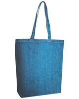 LB COTTN DENIM GUSSETED TOTE