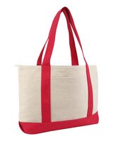 LB LRG ZIPPER COTTN CANVS TOTE