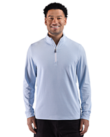 Cutter & Buck Adapt Recycled Soft Knit Stripe Mens Quarter Zip Pullover