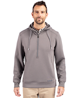 Cutter & Buck Roam Recycled Buttery-Soft Knit Mens Big & Tall Half Zip Hooded Pullover