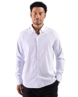 Cutter & Buck Skyline Windowpane Recycled Long Sleeve Button Down Mens Big & Tall Dress Shirt