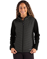 Cutter & Buck Woodland Epic Versatility Recycled Insulated Fleece Womens Hooded Full Zip Jacket