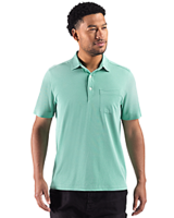 Cutter & Buck Virtue Recycled Heathered Featherlight Pique Mens Pocket Polo