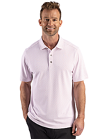 Cutter & Buck Virtue Recycled Hex Print Featherlight Pique Mens Polo