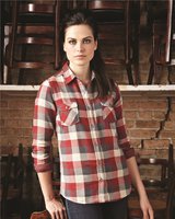 Women's Vintage Brushed Flannel Long Sleeve Shirt