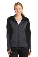 Sport Tek Ladies Tech Fleece Colorblock Full Zip Hooded Jacket