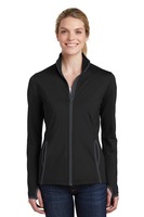 Sport Tek Ladies Sport Wick ® Stretch Contrast Full Zip Jacket