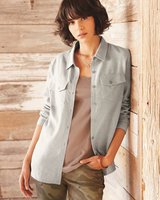 Women's Long Sleeve Solid Flannel Shirt