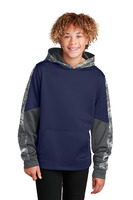 Sport Tek Youth Sport Wick ® Mineral Freeze Fleece Colorblock Hooded Pullover
