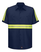 Men's Enhanced Visibility Short Sleeve Cotton Work Shirt