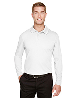 CrownLux Performance® Men's Plaited Long Sleeve Polo