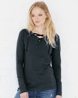 Women's Fine Jersey Lace-Up Long Sleeve T-Shirt