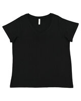 Ladies' Curvy V-Neck Fine Jersey T-Shirt
