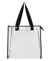 OAD Clear Tote w/ Gusseted And Zippered Top