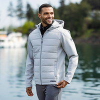 Cutter & Buck Evoke Hybrid Eco Softshell Recycled Full Zip Mens Hooded Jacket