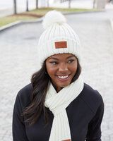 Knit Beanie With Fur Pom Pom