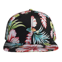 OTTO Hawaiian Pattern Cotton Twill Square Flat Visor "OTTO SNAP" Six Panel Pro Style Snapback Hat